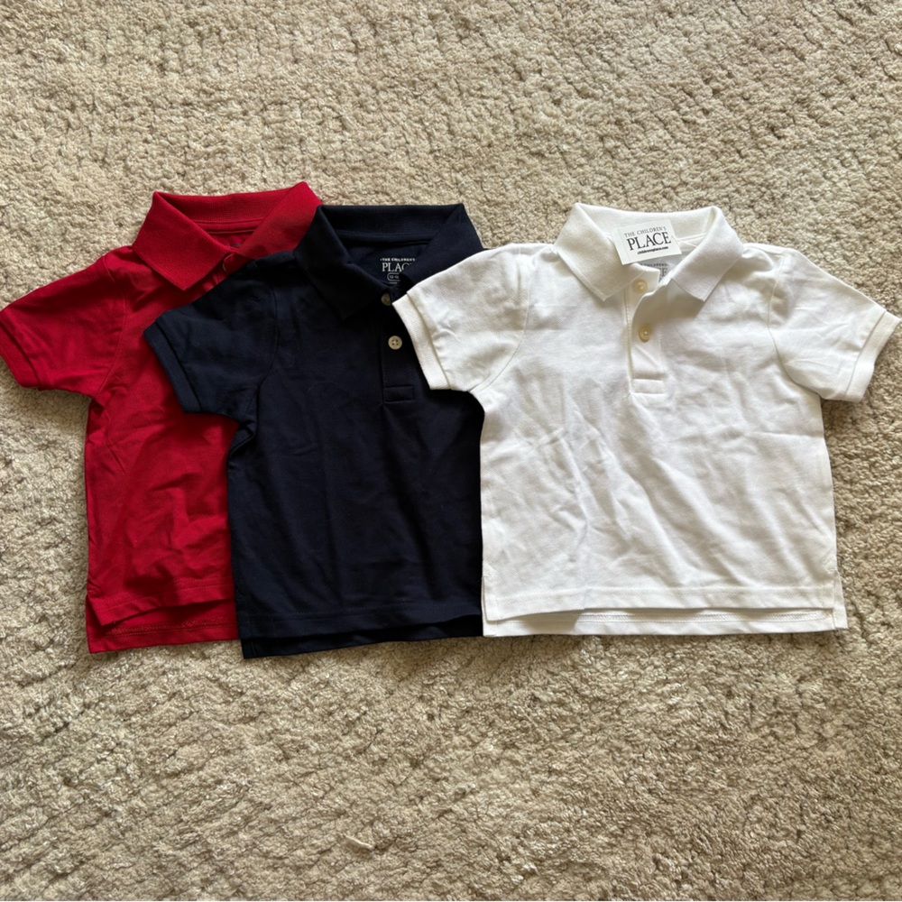 The Children's Place Polo Trio - Red, Navy, White